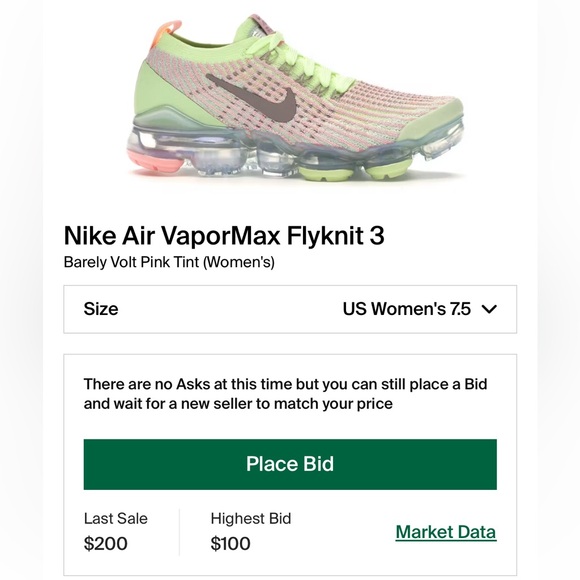 Nike Air VaporMax FlyKnit 3 “Barely Volt” Women’s Size 7.5 - Picture 9 of 11